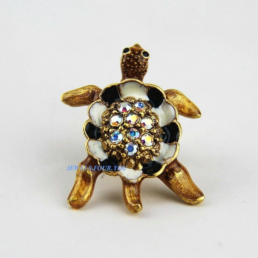 JAY STRONGWATER GORGEOUS TURTLE PIN GEORGE SWAROVSKI NEW ORIGINL BOX MADE IN USA